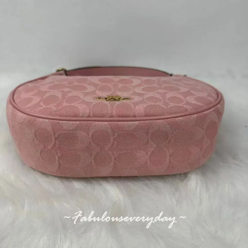 Coach Emily Shoulder Bag Crossbody In Signature Denim/Gold/Light Pink CEN04 NWT